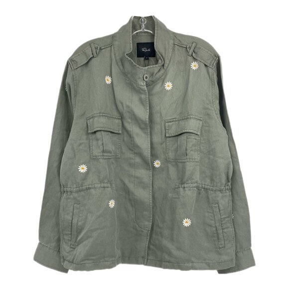 Rails Green Daisy Embroidered Utility Jacket | Size L - Picture 1 of 8